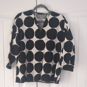 Marimekko Black and White Polka Dot Blouse
